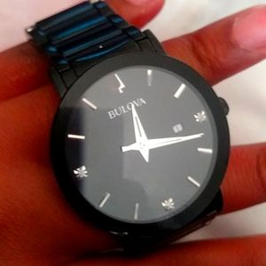 A bLack watch bulova